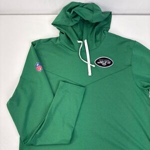 Nike New York Jets NFL Dri-Fit Long Sleeve Hoodie T Shirt Green Mens Size S
